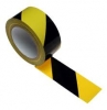 Taśma ostrzegawcza samop., 48mmx 25 m żółto-czarna